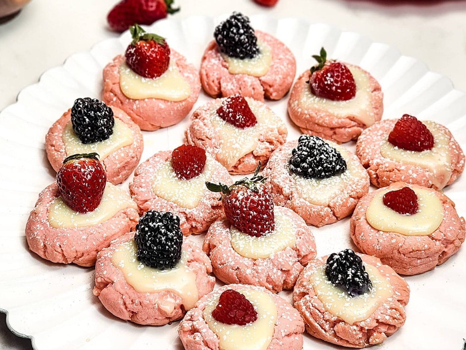 photo of the finished pink sugar cookies