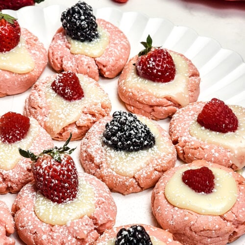 photo of the finished pink sugar cookies