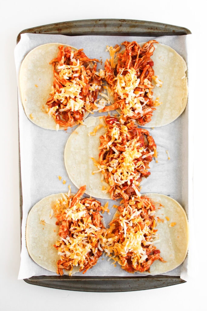 crispy baked chicken tacos process photo