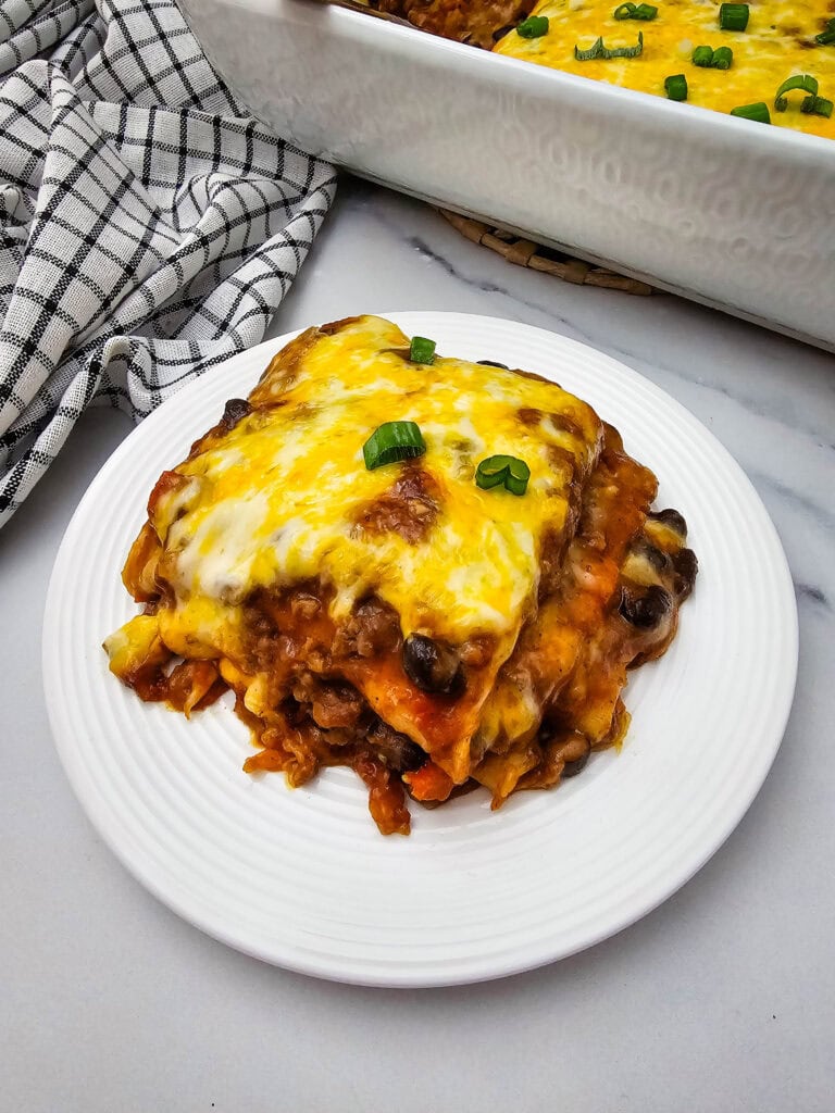 photo of the finished mexican lasagna