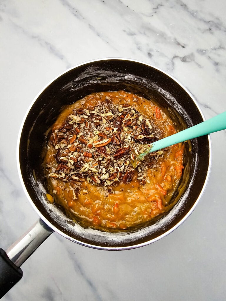 carrot cake blondies process photo