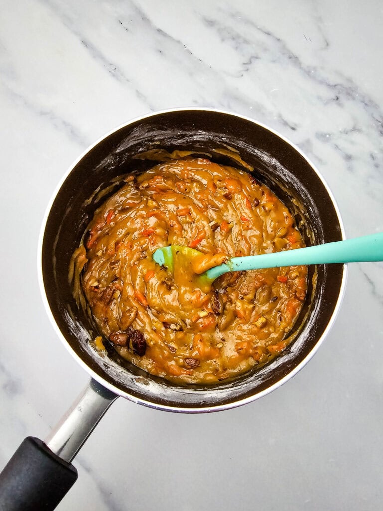carrot cake blondies process photo