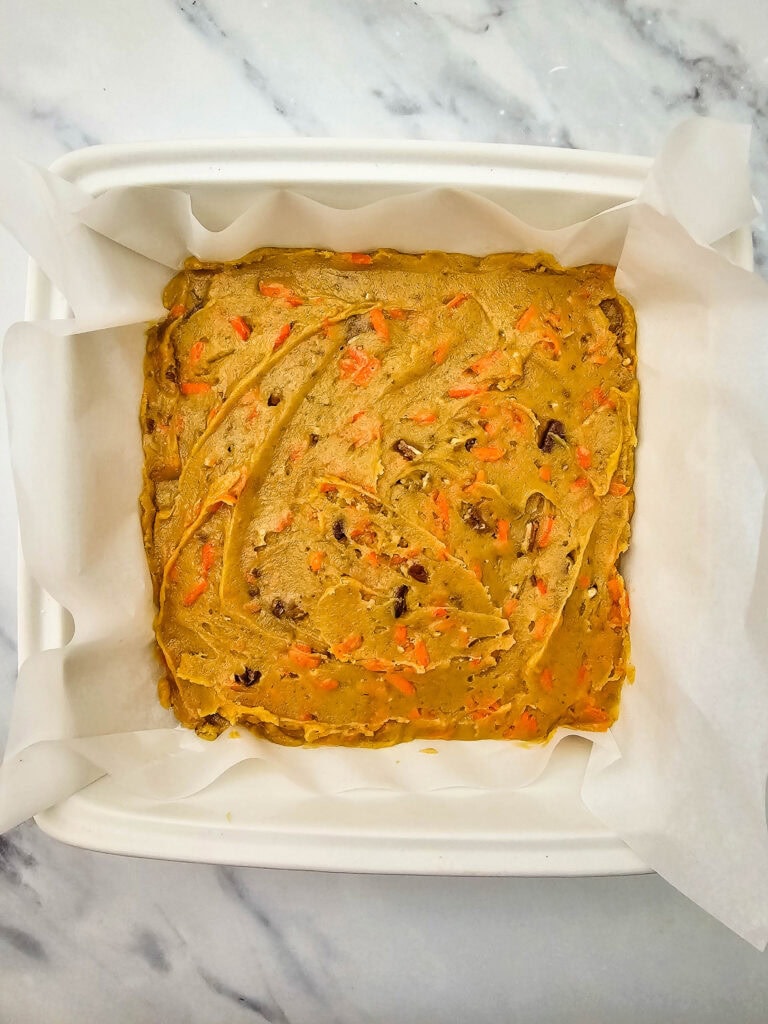 carrot cake blondies process photo