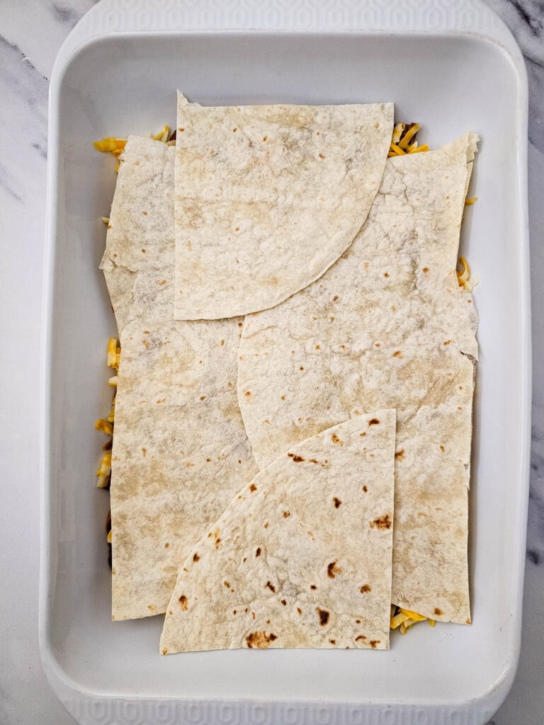 mexican lasagna process photo