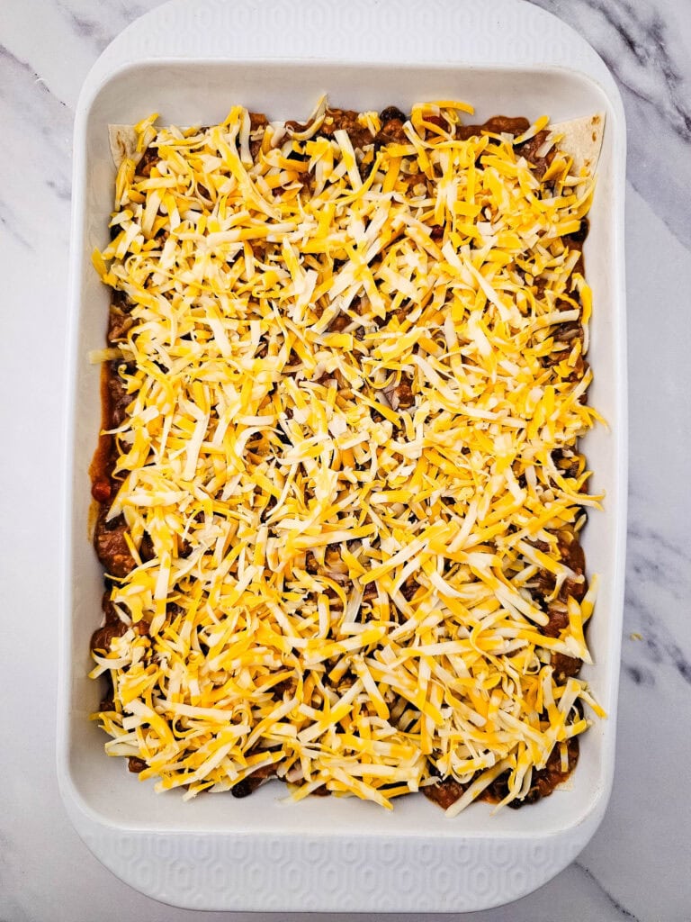 mexican lasagna process photo