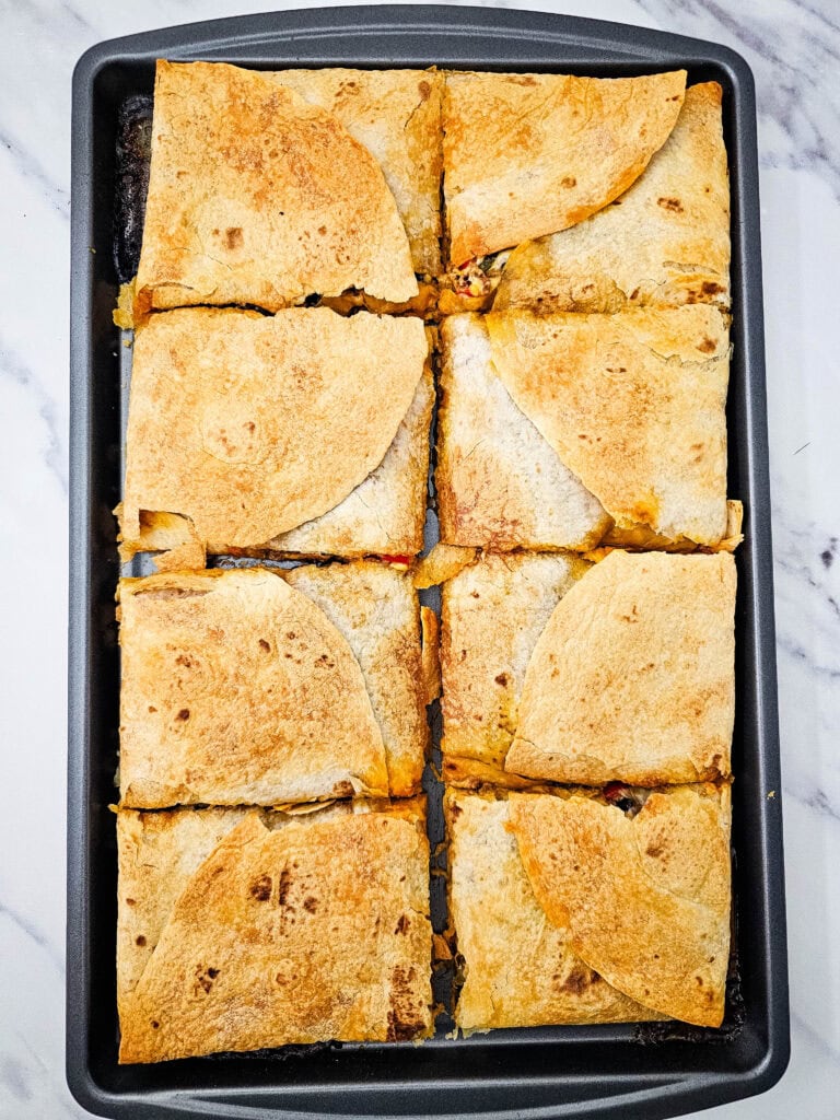 sheet pan tex mex quesadillas process photosheet pan tex mex quesadillas process photo