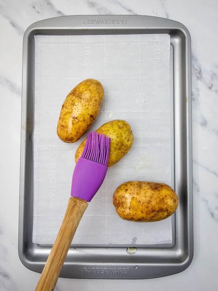 Buffalo Chicken Potato Skins Process Photo