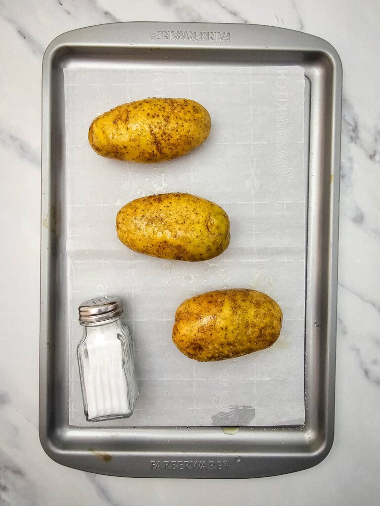 Buffalo Chicken Potato Skins Process Photo