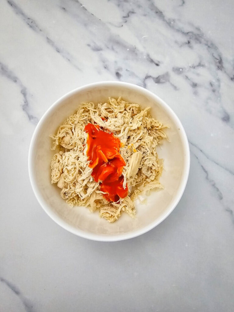 Buffalo Chicken Potato Skins Process Photo