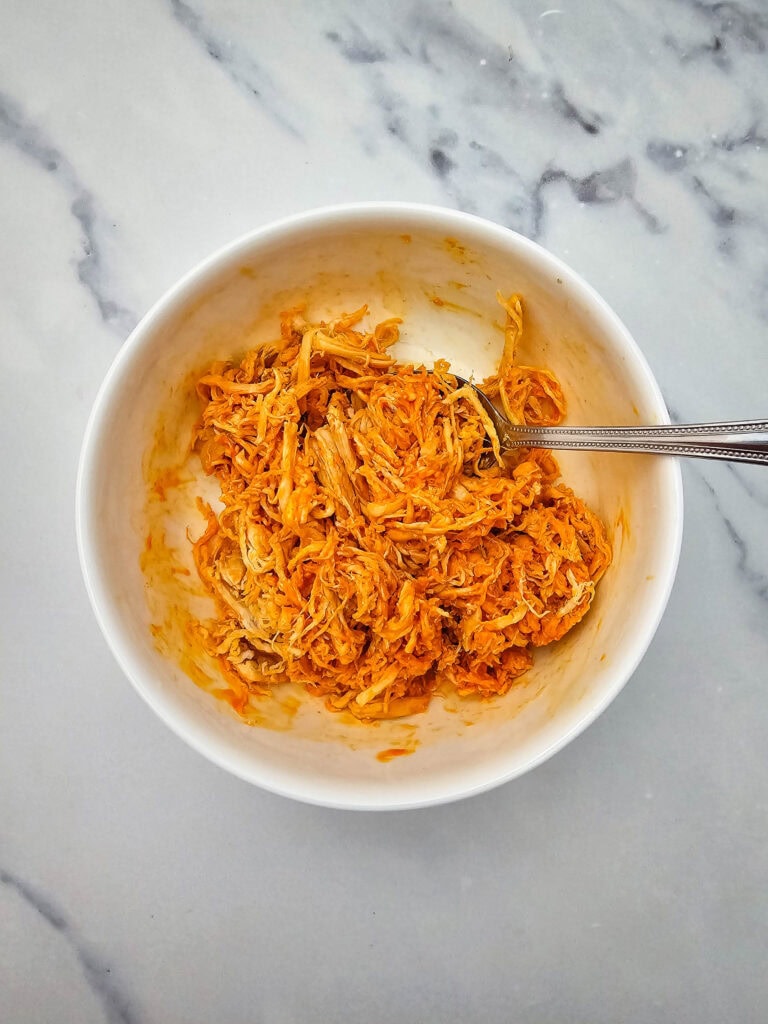 Buffalo Chicken Potato Skins Process Photo