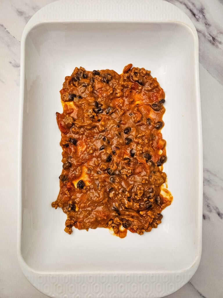 mexican lasagna process photo