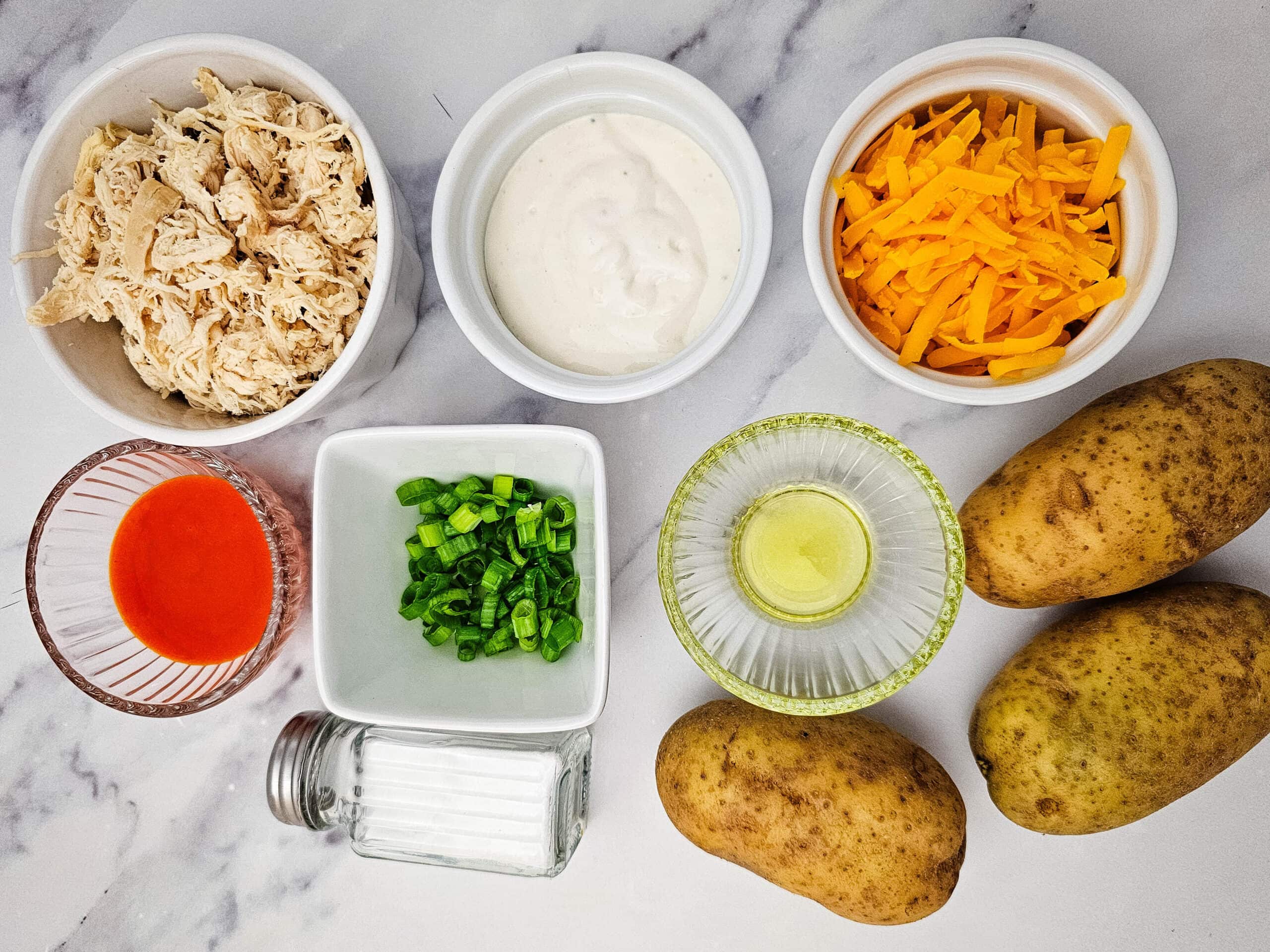 Buffalo Chicken Potato Skins Process Ingredients