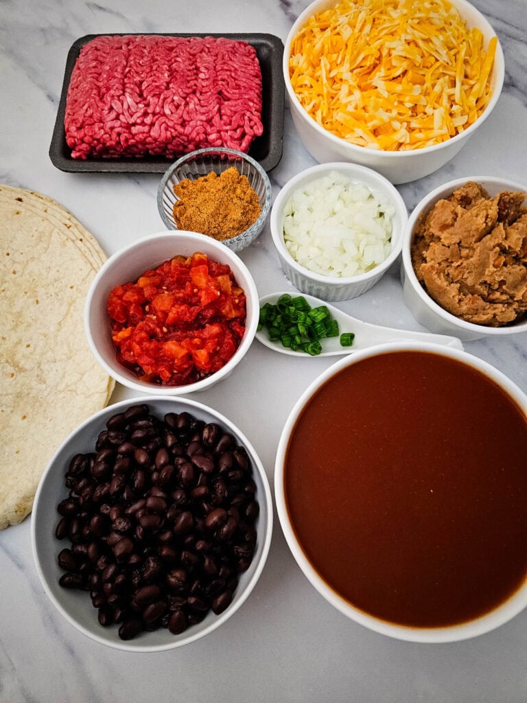 Mexican Lasagna Process Ingredients