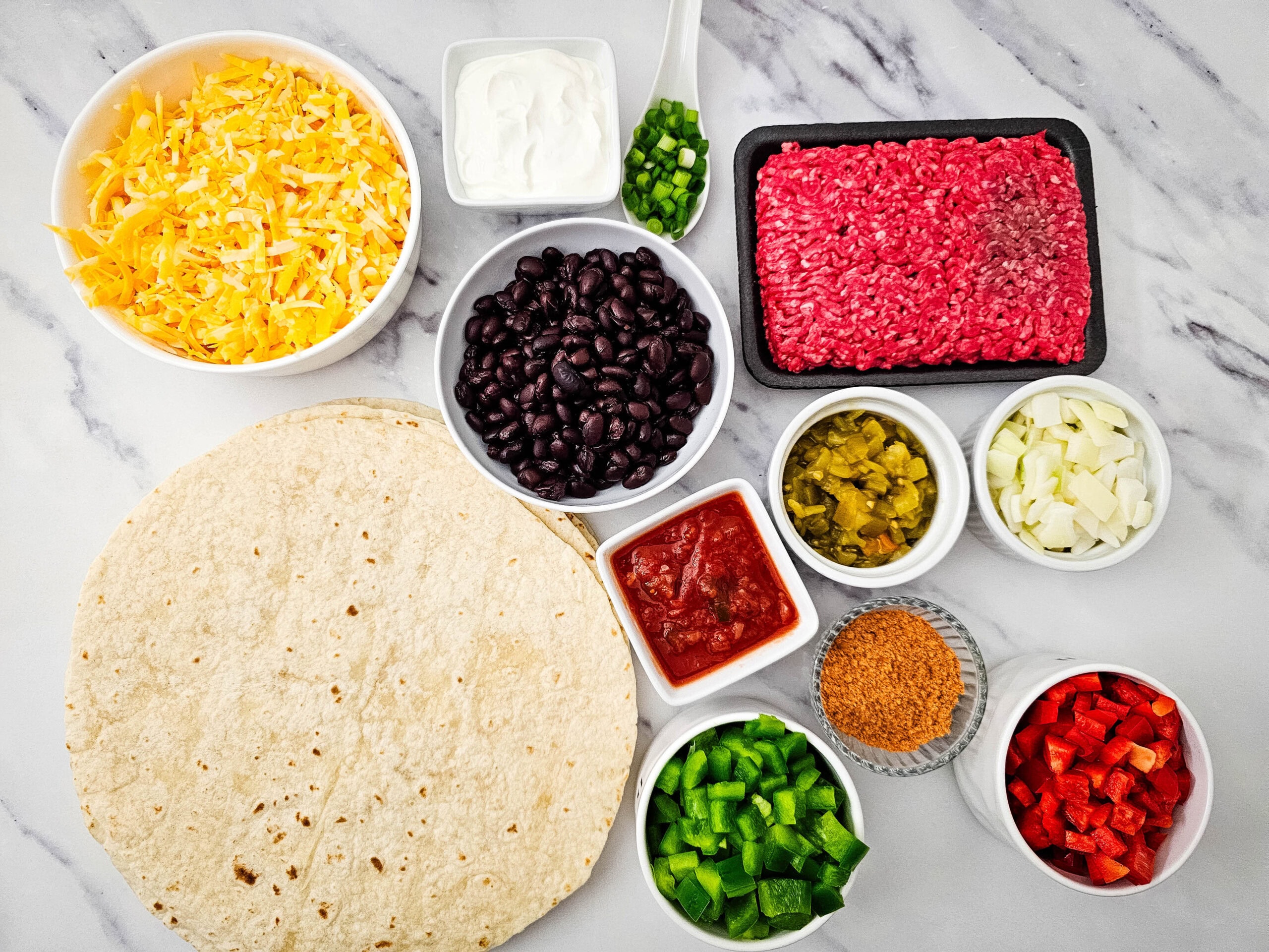 sheet pan tex mex quesadillas ingredients