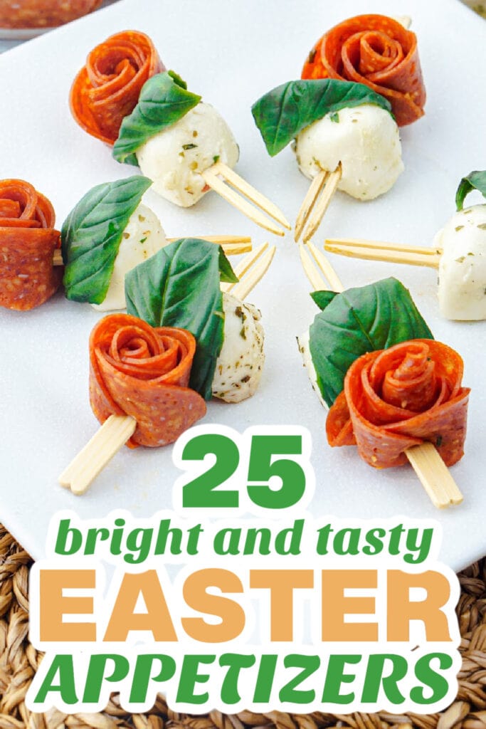 easter appetizers - 3-Ingredient Pepperoni Rose Skewers
