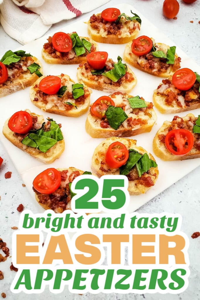 easter appetizers - Bacon-Topped BLT Crostini