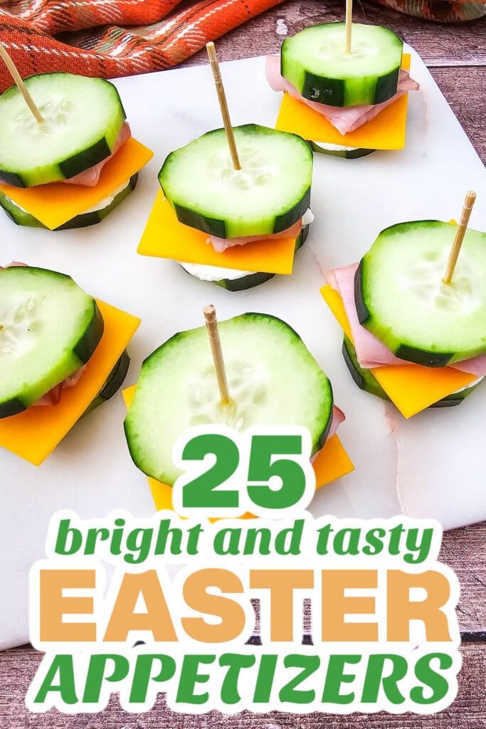 easter appetizers - Ham & Cheese Cucumber Sandwich Bites