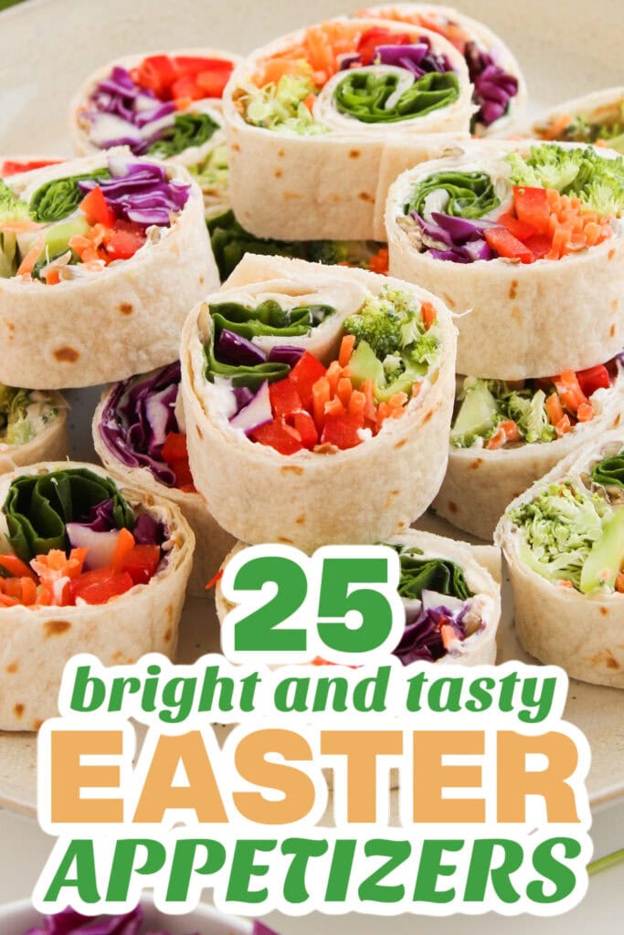 easter appetizers - Rainbow Veggie Pinwheels