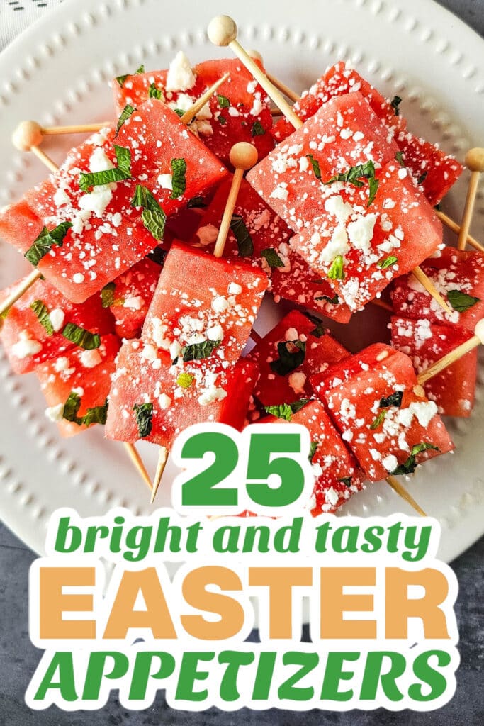 easter appetizers - Watermelon Feta Skewers