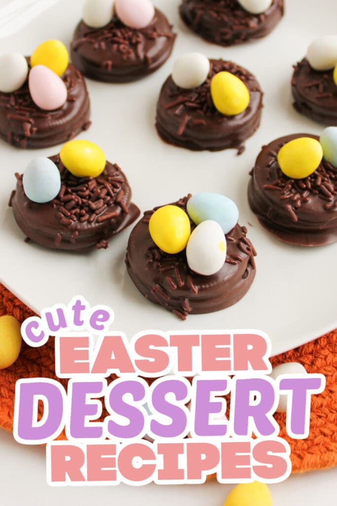easter desserts - Chocolate Covered Oreo Easter Nests