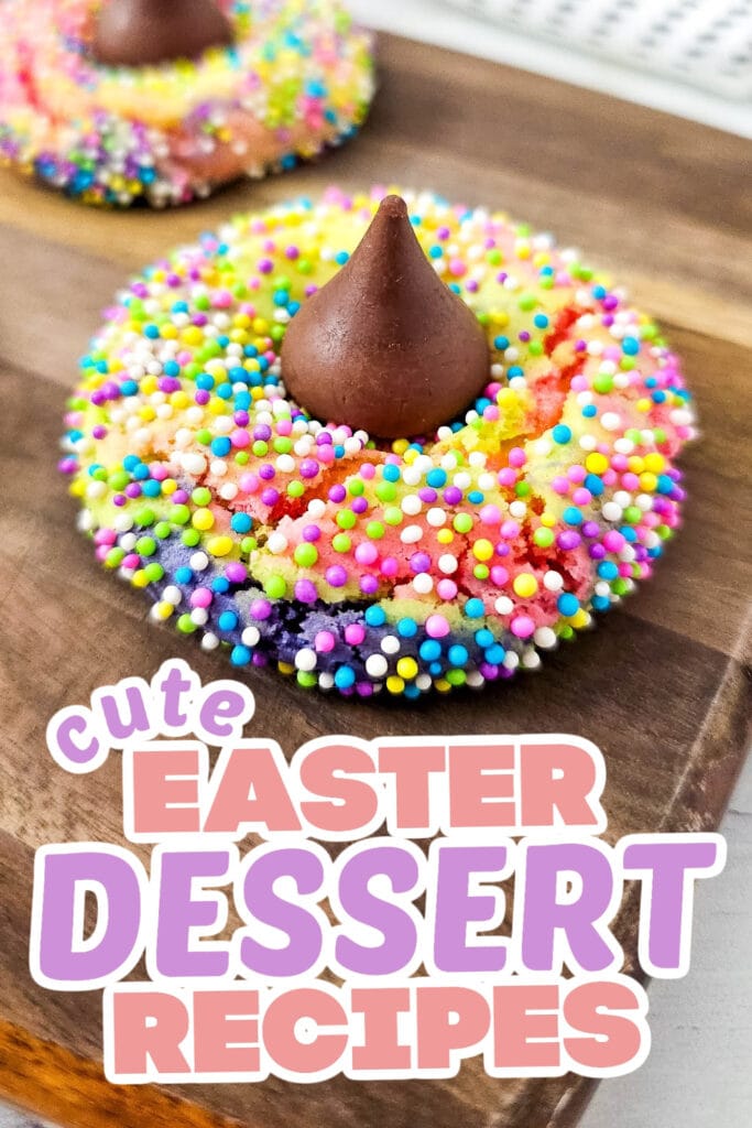 easter desserts - Tie-Dye Unicorn Hershey’s Kiss Cookies
