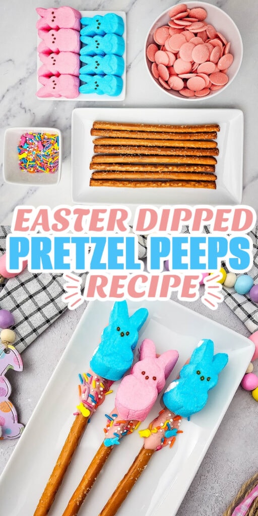 easter dipped pretzel peeps - easy easter recipes