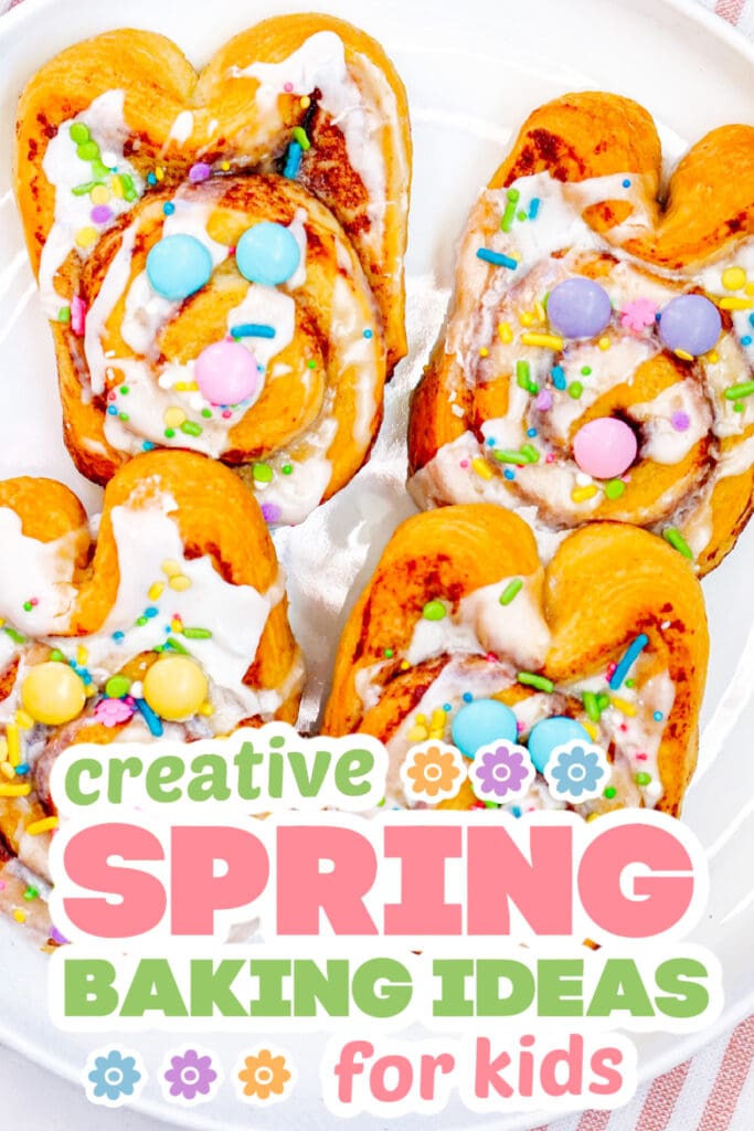 kids spring baking - 3-Ingredient Bunny Cinnamon Rolls