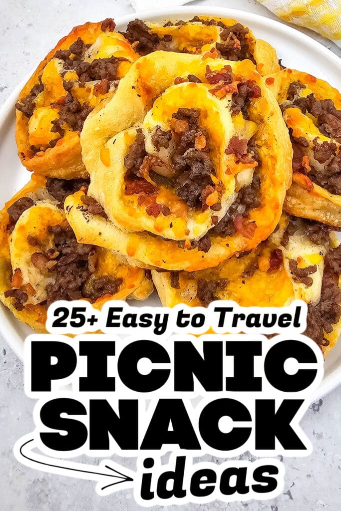 picnic snack ideas - Bacon Cheeseburger Pinwheels