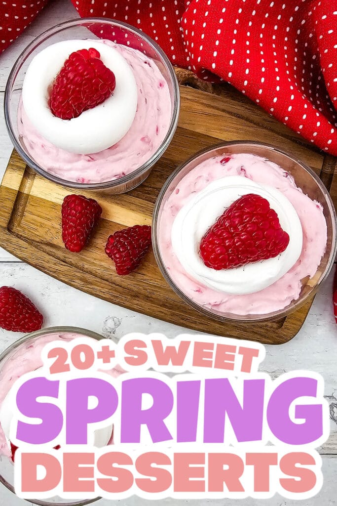 spring desserts - Layered Raspberry Cheesecake Parfaits
