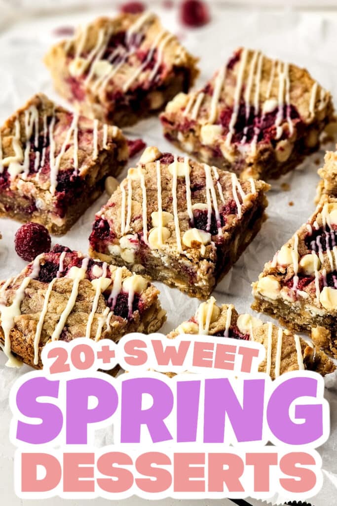 spring desserts - Raspberry and White Chocolate Squares