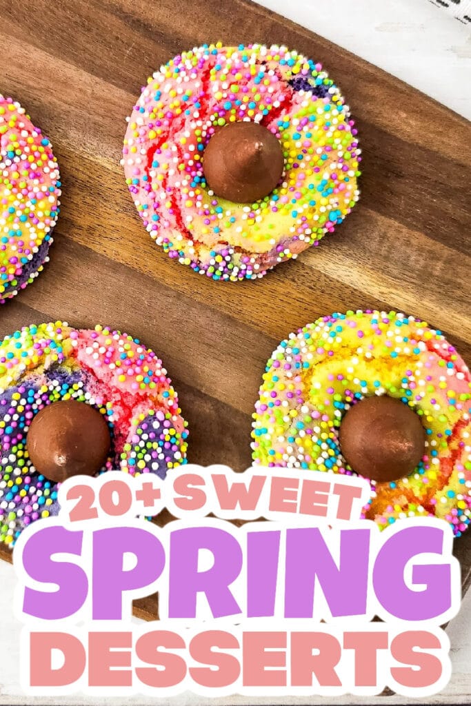 spring desserts - Tie-Dye Unicorn Hershey’s Kiss Cookies