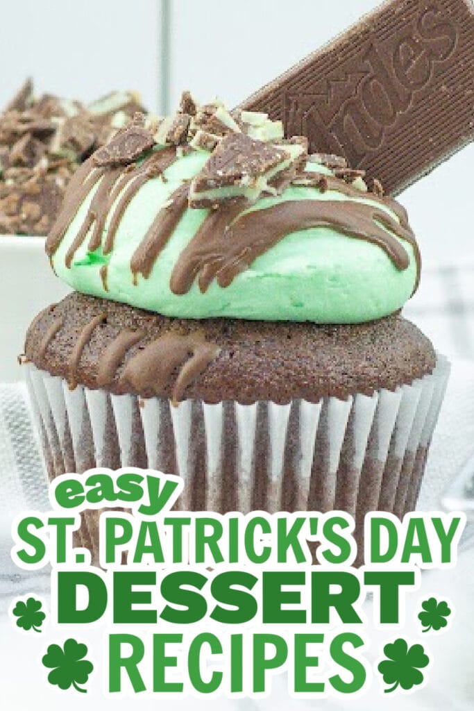 st. patrick's day desserts - Andes Mint Chocolate Cupcakes