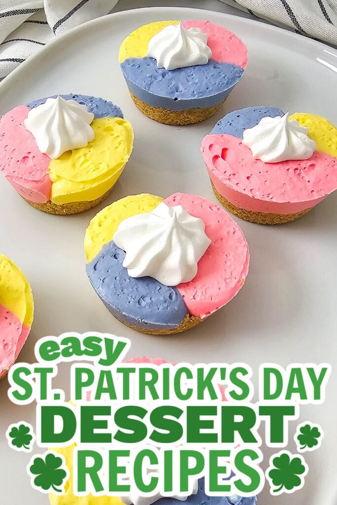 st. patrick's day desserts - No-Bake Unicorn Cheesecake Bites