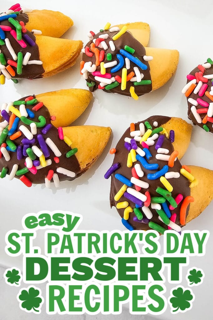 st. patrick's day desserts - Rainbow Sprinkle Fortune Cookies