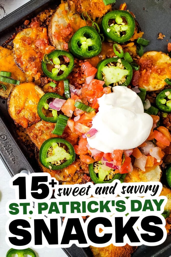 st. patrick's day snacks - Cheesy Baked Irish Nachos