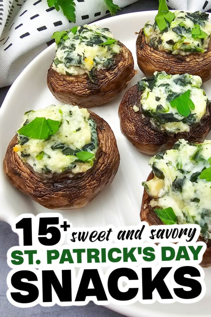 st. patrick's day snacks - Creamy Spinach and Ricotta Stuffed Mushrooms