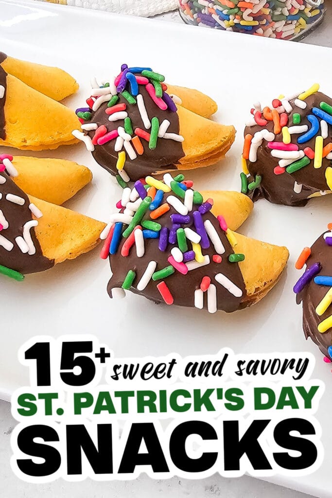 st. patrick's day snacks - Rainbow Sprinkle Fortune Cookies