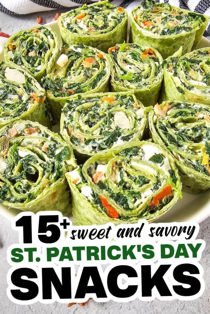 st. patrick's day snacks - Spinach Dip Pinwheels