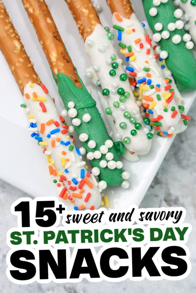 st. patrick's day snacks - St. Patrick’s Day Pretzel Rods