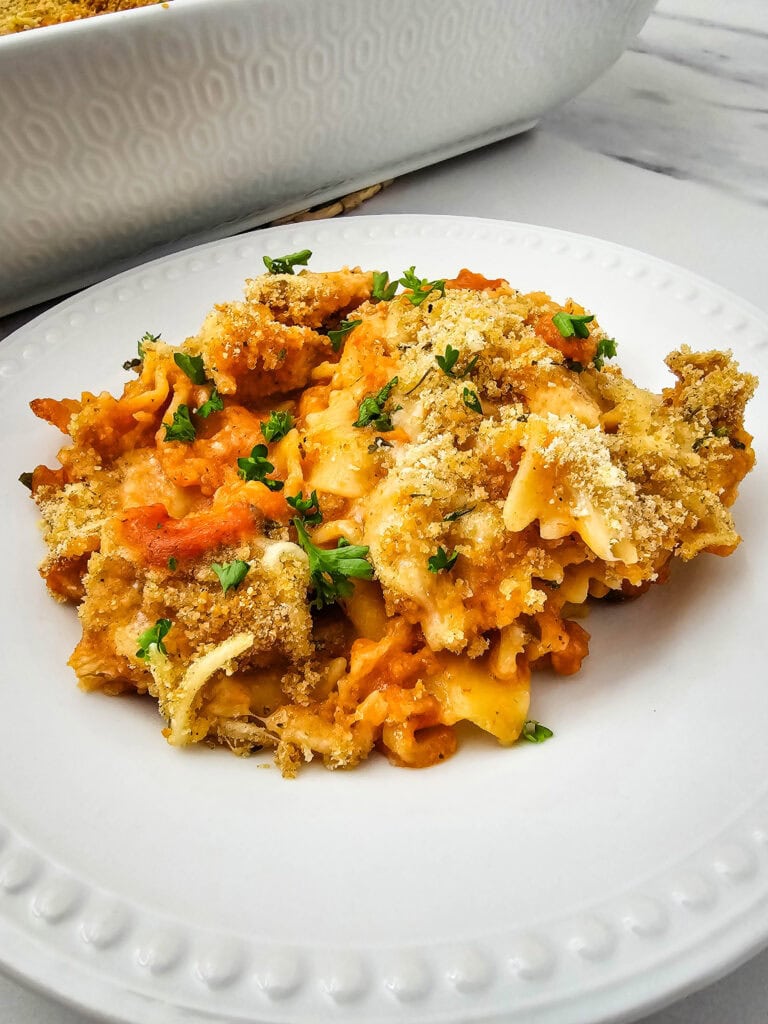 photo of the finished Dump and Bake Chicken Parmesan