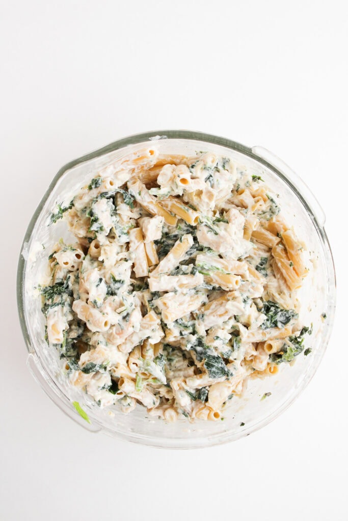Spinach Artichoke Chicken Casserole Process Photo