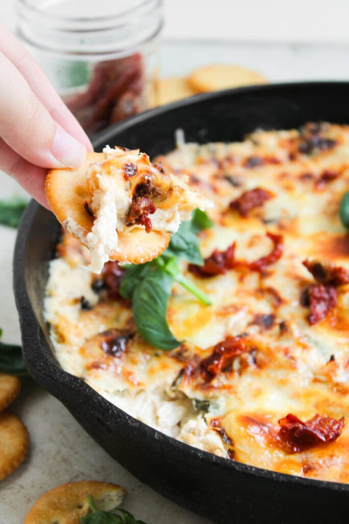 photo of the finished marry me chicken dip