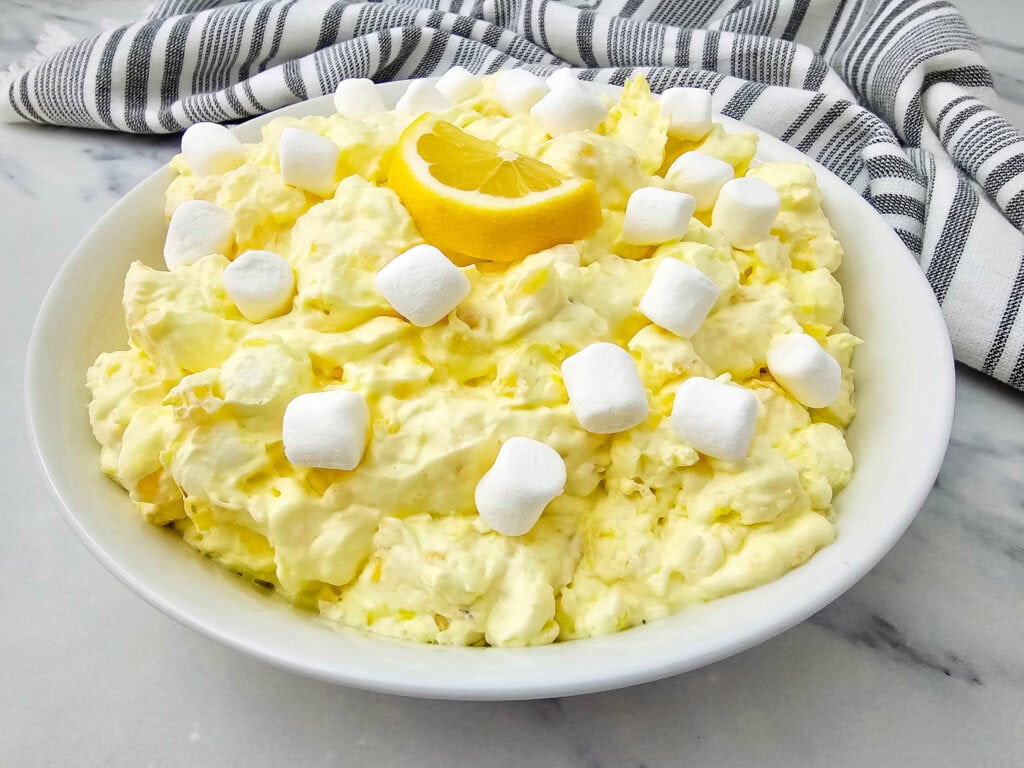 photo of the finished Lemon Fluff Salad