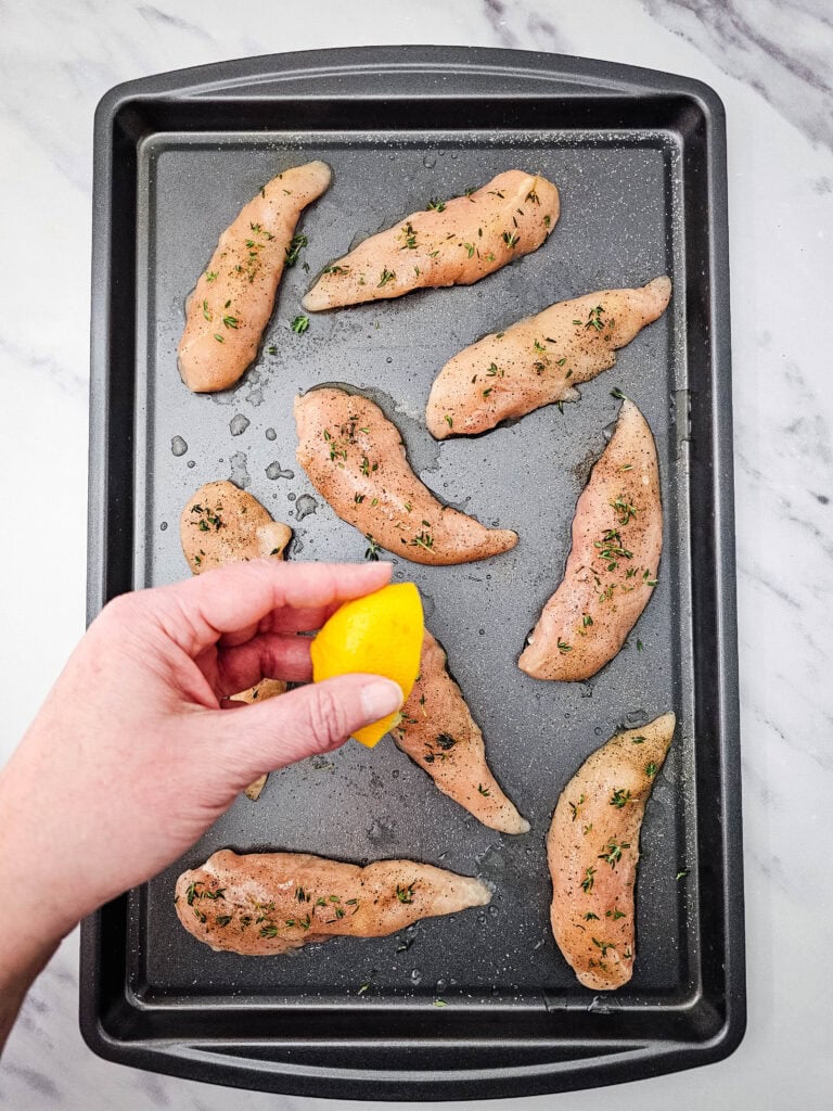 Sheet Pan Lemon Chicken and Veggies Process Photo