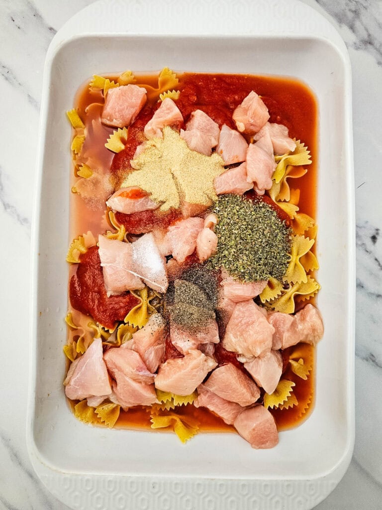 dump-and-go chicken parmesan process photo