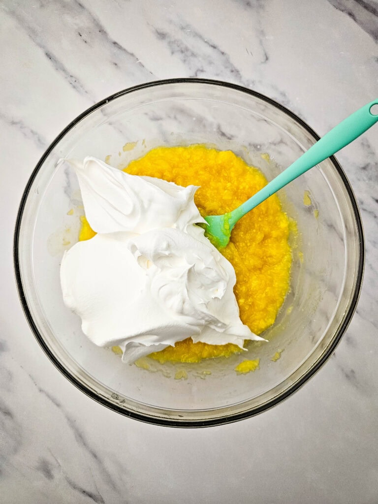 lemon fluff salad process photo