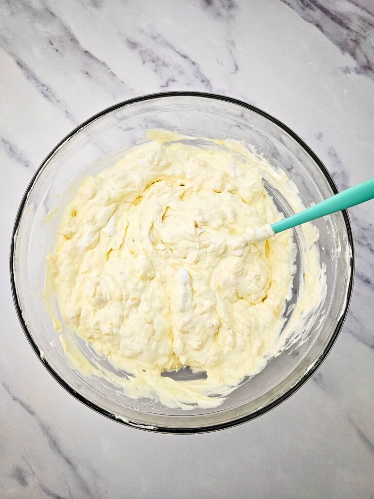 lemon fluff salad process photo