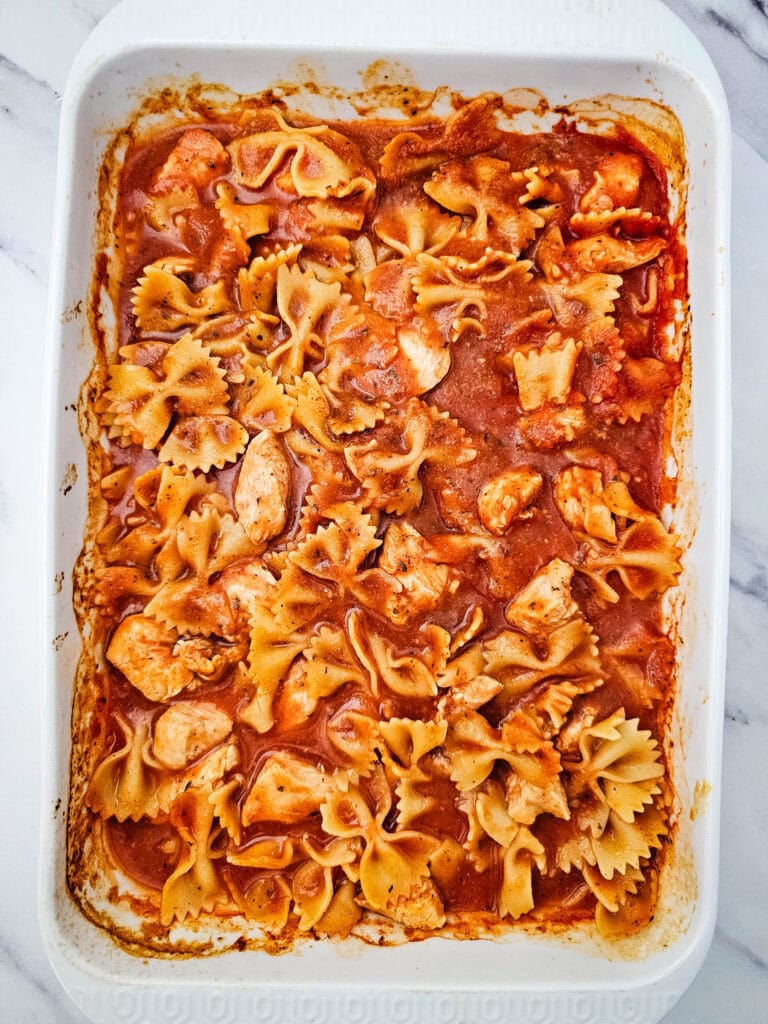 dump-and-go chicken parmesan process photo