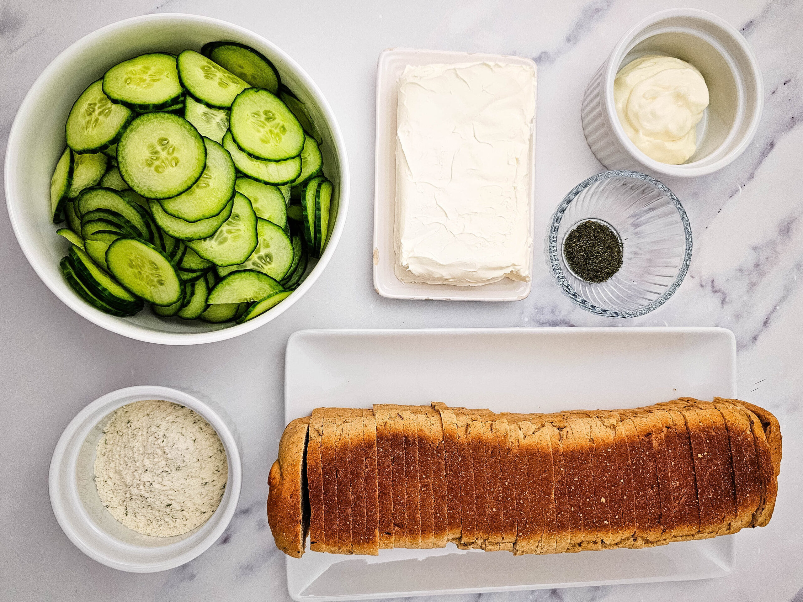 Cucumber Sandwiches Process Ingredients