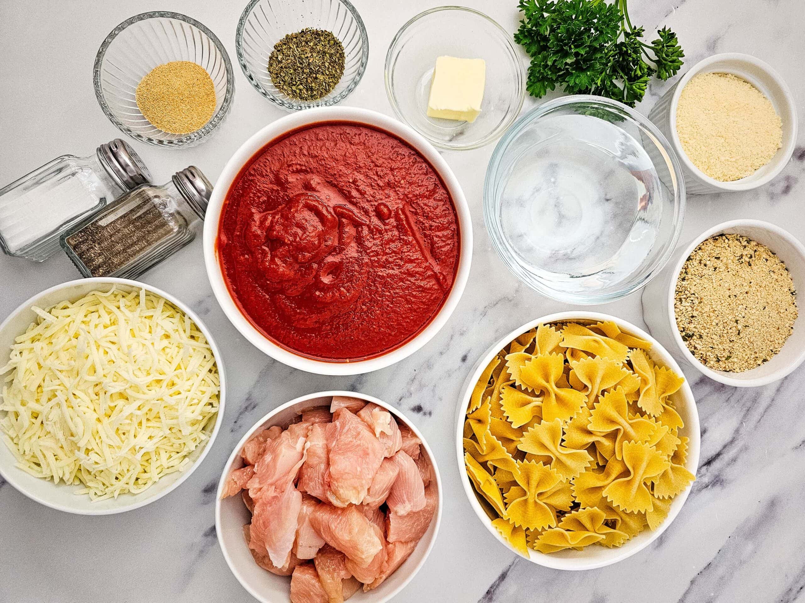 Dump-and-Bake Chicken Parmesan Process Ingredients